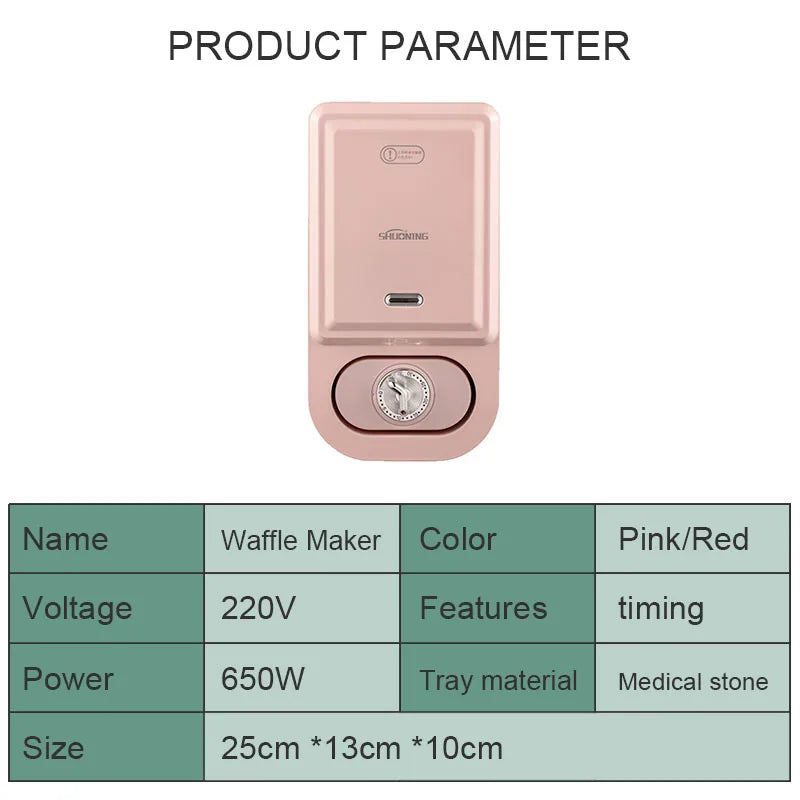 Electric Sandwich Maker Breakfast Machine Household Light Food Multi-Function Waffle Maker Takoyaki Toast Donut Pressure Toaster.