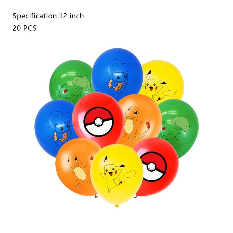 Pokemon Geburtstag Party Dekoration Neue Ligntning Pikachu Ballon Kid Event Liefert Einweg Geschirr Banner Hintergrund Platte.