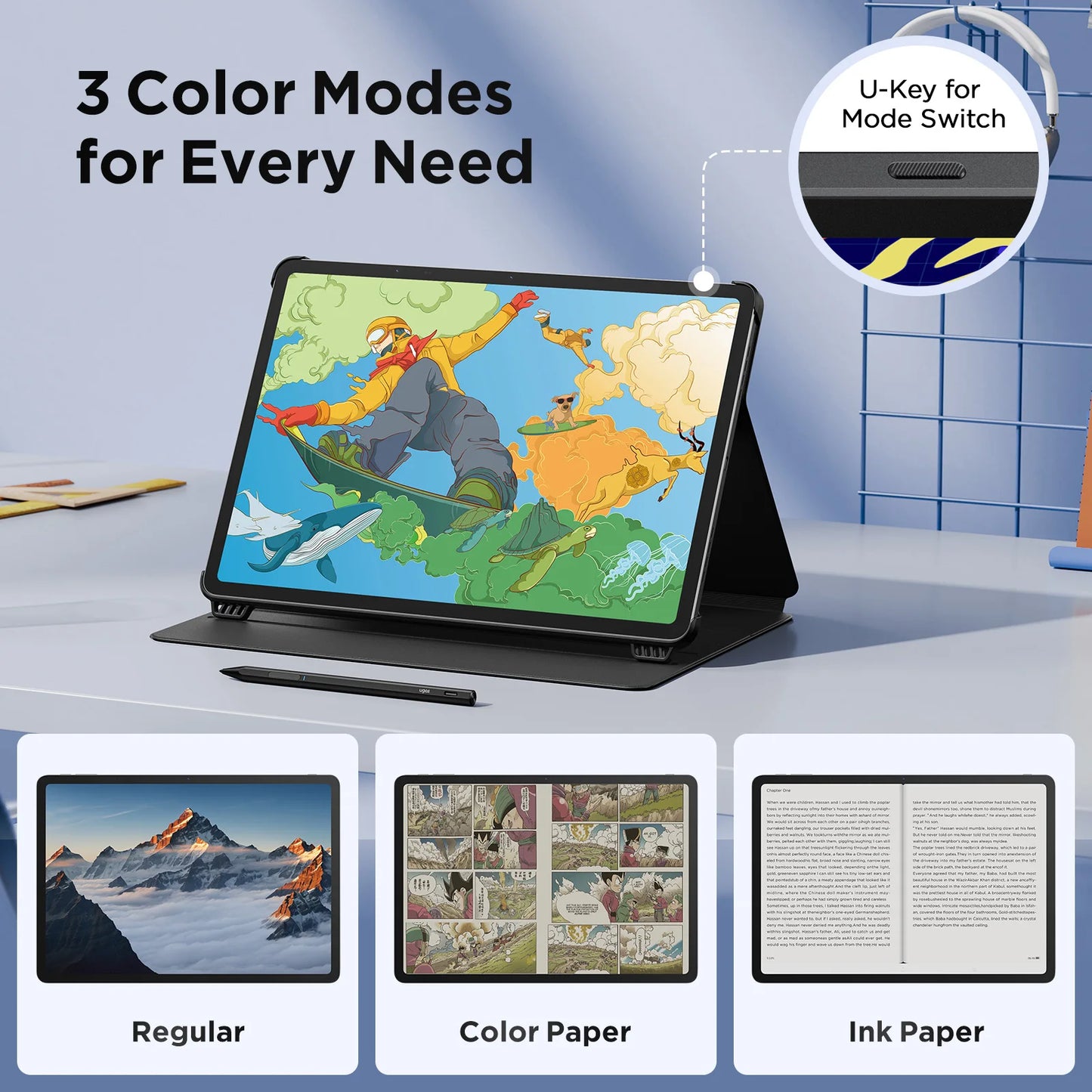 UGEE UT3 Fun Drawing Pad 14.25 inch 2400*1600 Resolution Android 14 System 60HZ Large Graphics Tablet Monitor 8GB+256GB.