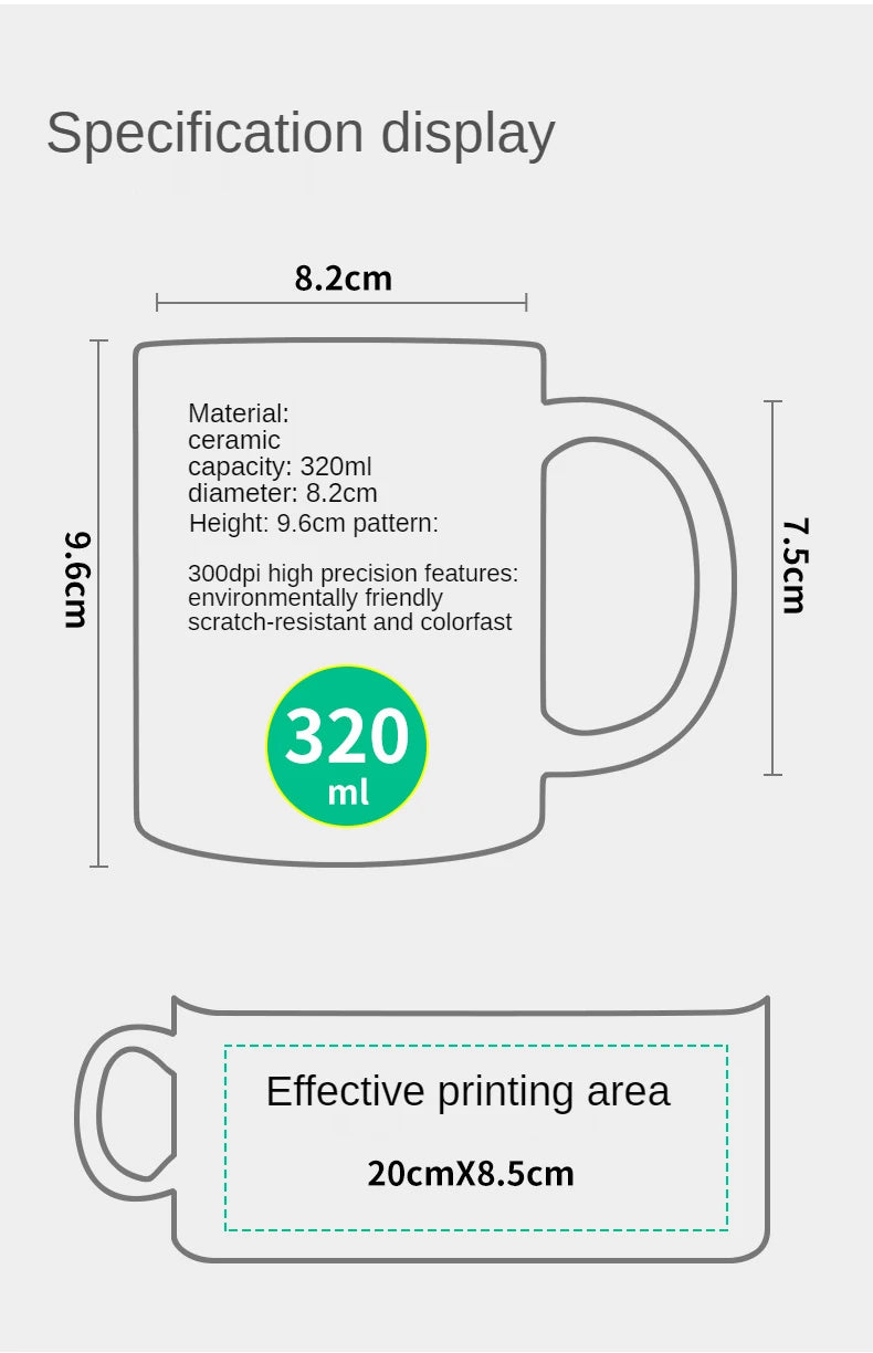 11oz Starfish Ceramic Coffee Mug – "Not All Stars Belong to the Sky" Design, White Tea Cup with Black Starfish Illustrations, Pe.