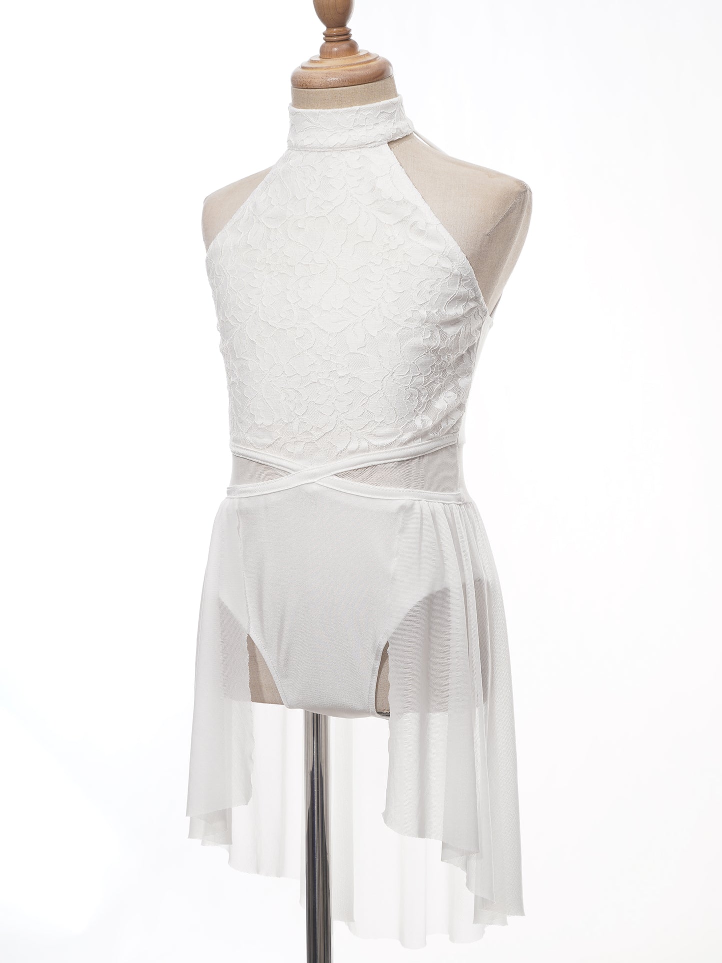 Mädchen Ballett Gymnastik Trikot lyrischen Tanz kleid ärmellose florale Spitze Tutu Tanz kleidung für Eiskunstlauf Bühnen performance