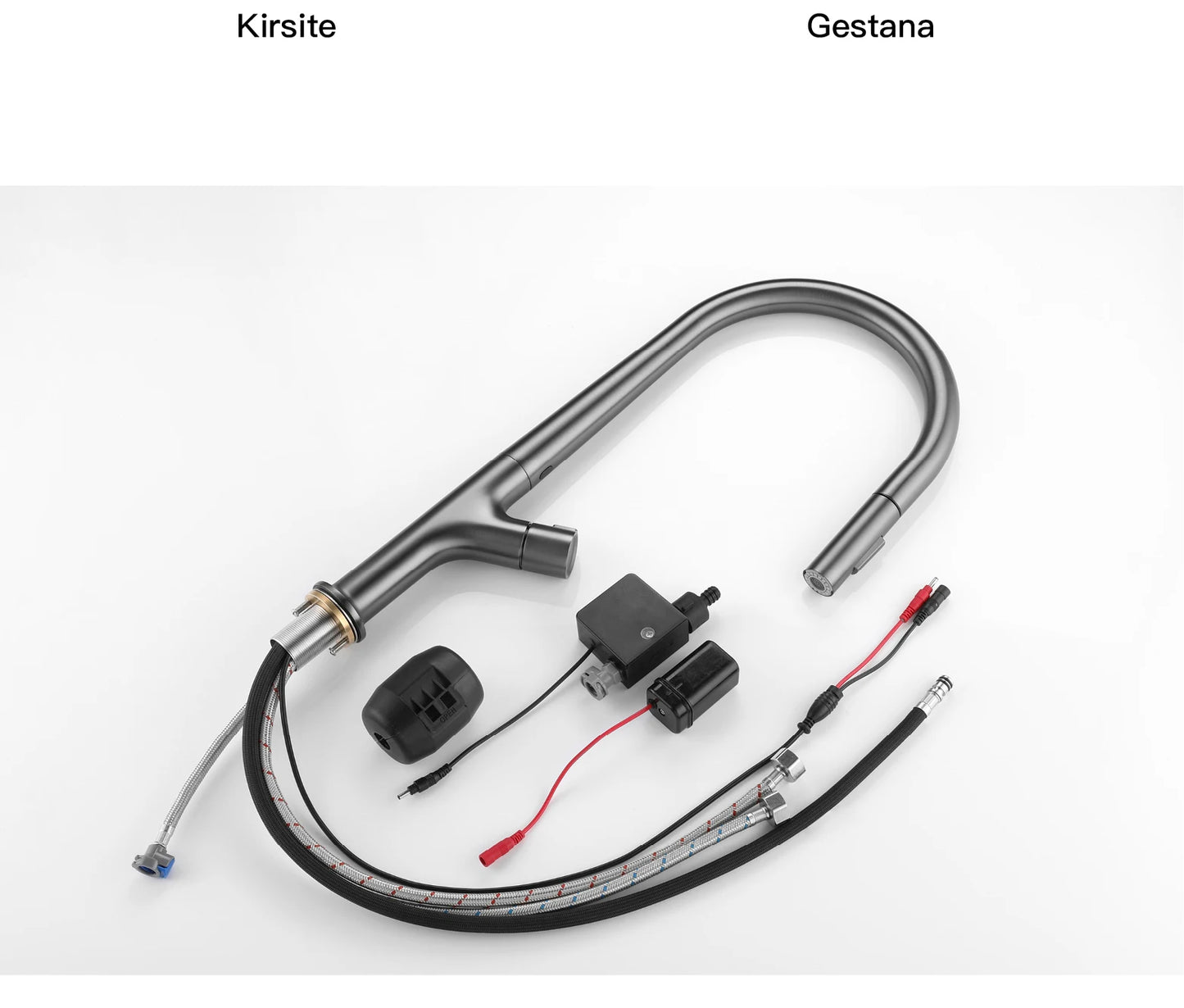 Modern style gun gray pull-out kitchen faucet with 1 handle for hot&cold water intelligent sensing and 2 functions for sink Tap