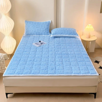 Winter Taft Velvet Mattress Topper Pad Fleece Bedspread Fold Non-slip Thin Tatami Mat Student Dormitory Bed Sheet Mattress Cover
