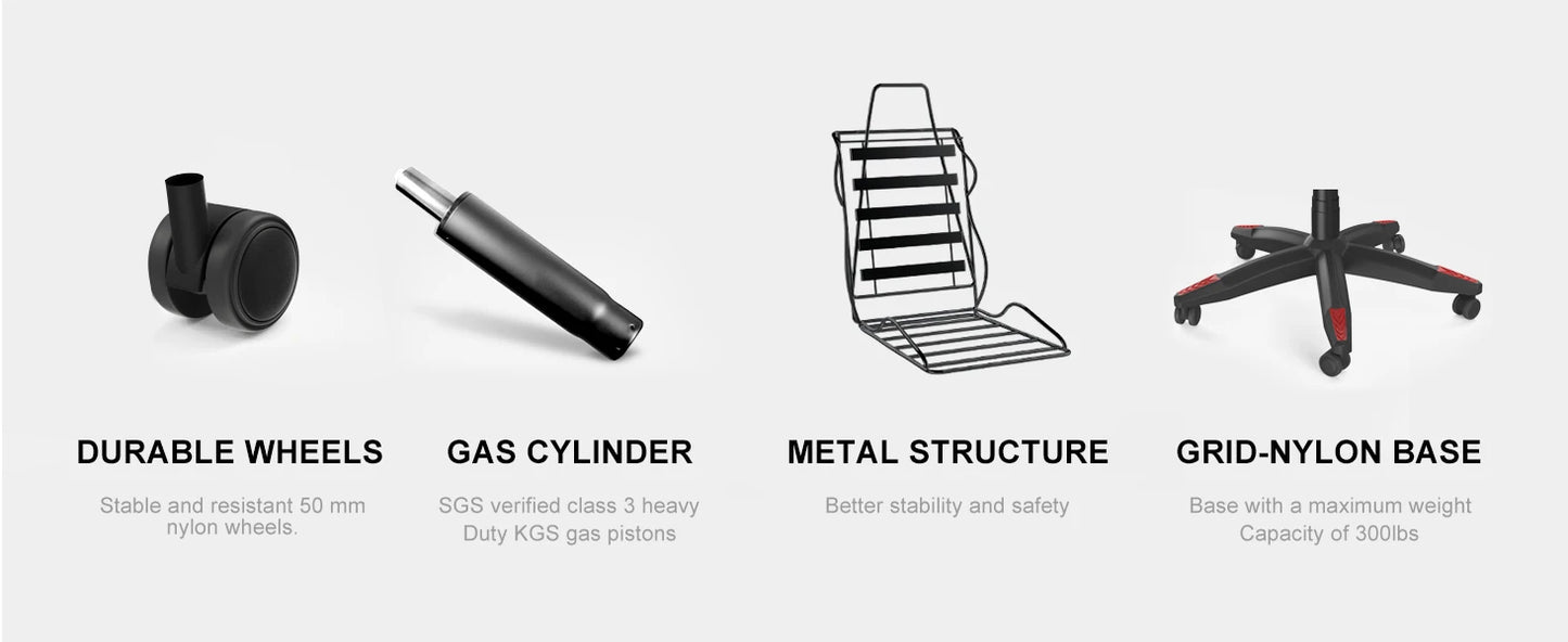 bigzzia Gaming Chair with LED RGB Gaming Chairs Ergonomic PC Chair with Headrest Gaming Chair RGB Light Lighting Computer Chair