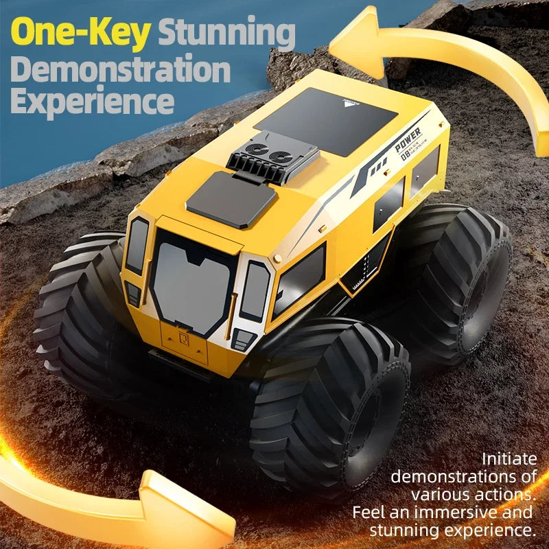 Q210 Amphibious Rc Car Dual Control 4WD Off-road Remote Control Waterproof Vehicle 2.4G Electric Climbing Crawler Toys for Kids.