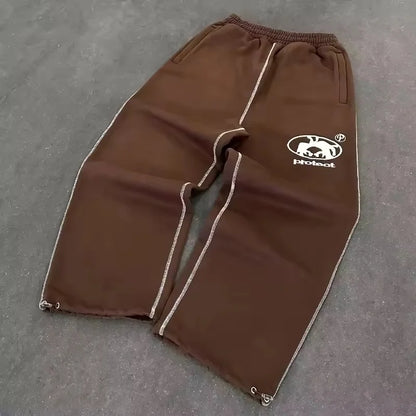 Brazil Hoodies Grey And Jogger 2pcs Set Men Y2k Harajuku Streetwear Hoodie Sportswear Gothic Street Oversized Sweatshirt Pants