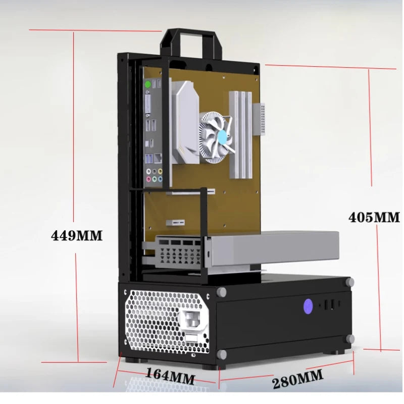 Open Type Computer Case Frame  Vertical Chassis Shelf ATX MOD DIY Desktop Gaming Gamer PC Cabinet Tower Gaming Support ATX/ MATX.