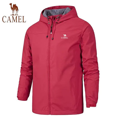 New European and American men's spring and autumn outdoor windproof and waterproof mountaineering quality windbreaker hooded jac.