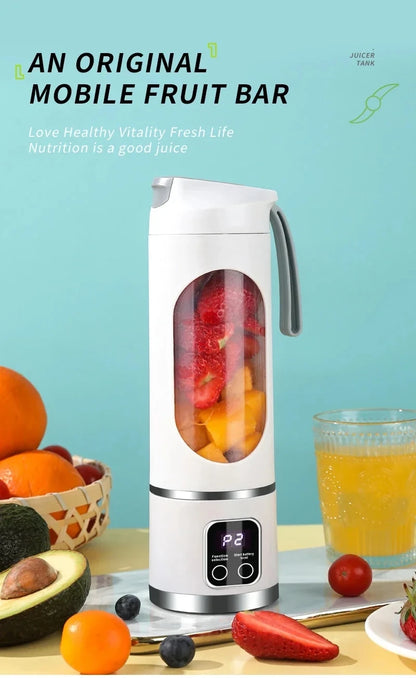 2025 New Household Charging MINI Crushed Ice Electric Juicer Powerful Motor 450ML Large Capacity Digital Display Juice Cup.