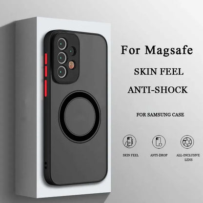 Luxury Magsafe Wireless Charge Case For Samsung Galaxy S20 S21 S22 S23 FE S24 Plus S24Ultra Shockproof Matte Clear Back Cover.