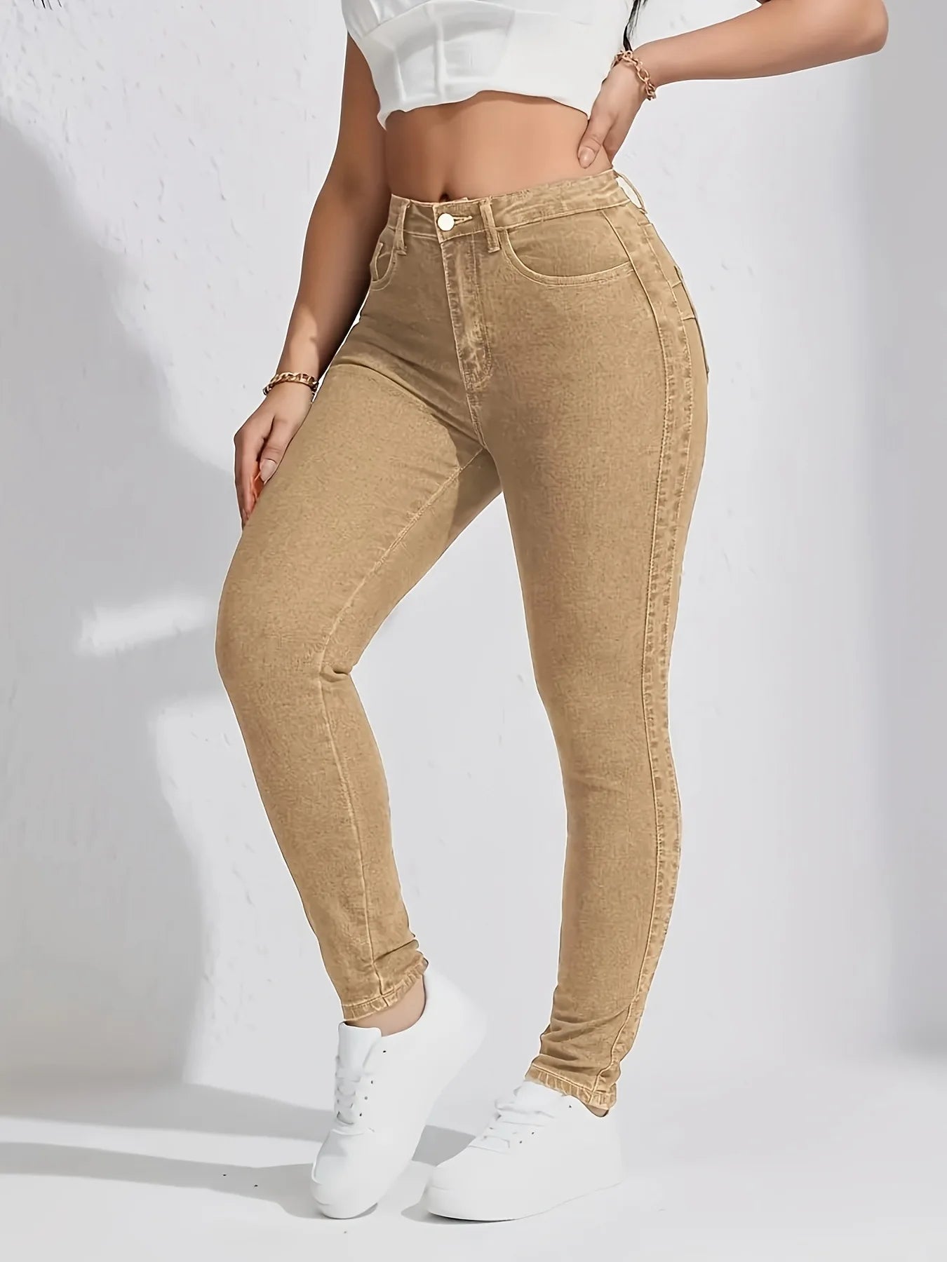 Exclusive Supply for Amazon Independent Station European and American Women's Clothing New Tight Elastic Pants Jeans  High Waist