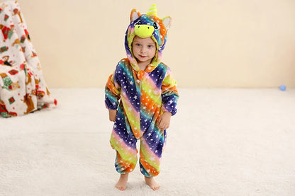 MICHLEY Winter Baby Strampler Mit Kapuze Flanell Cosplay Kleinkind Infant Kleidung Insgesamt Bodys Overall Kostüm Für Kinder Mädchen Junge
