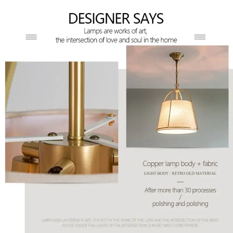 Winfordo Farmhouse Stoff-Kronleuchter zum Aufhängen, Stoff-Pendelleuchte für Schlafzimmer, Esszimmer, Küche, Insel, Heimdekoration.