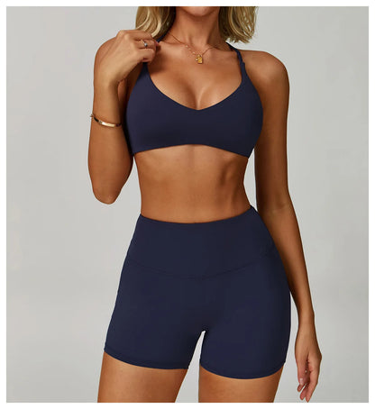 Cross Shoulder Straps Sports Bra Anti-Sweat Fitness Top Women Yoga Bra Shockproof Crop Top Push Up Sport Bra Gym Bra Workout Top.