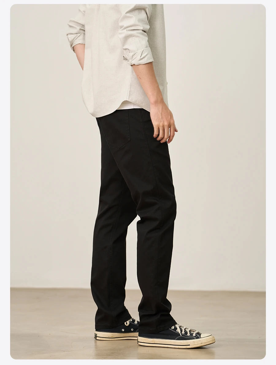 SIMWOOD 2025 Autumn Winter New Regular Straight Pants Men 320gsm Fabric Smart Casual Chinos Trousers.