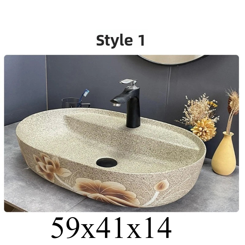 Modernes Badezimmerwaschbecken im nordischen Stil zum Waschen von Händen und Gesicht, minimalistisches Design, individuell gestaltet