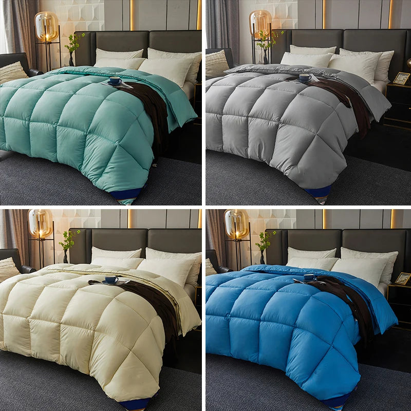 Winter Warm Thicken Duvet 100% Cotton Face Filling Fiber Down Quilts 150x200cm Home Sleeping White Duvet 1pc.