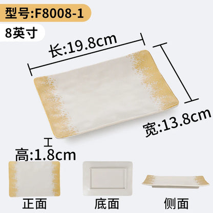 1Pc Thickened Melamine Tableware Not Easily Broken Plastic Barbecue Plate Merchant Dining Plate Household Kitchen Accessories.