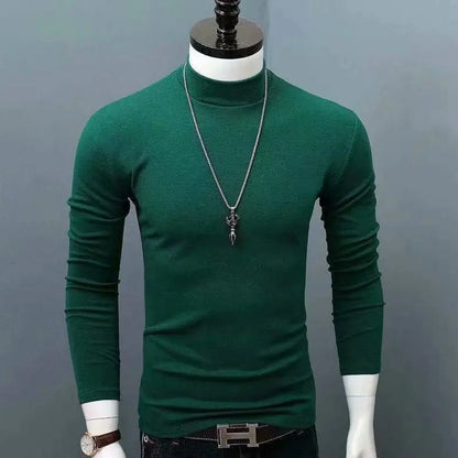 2023 new Sweater Men Solid Color Turtleneck Pullovers Pull Homme Men's cold Blouse Winter Long Sleeve T Shirts