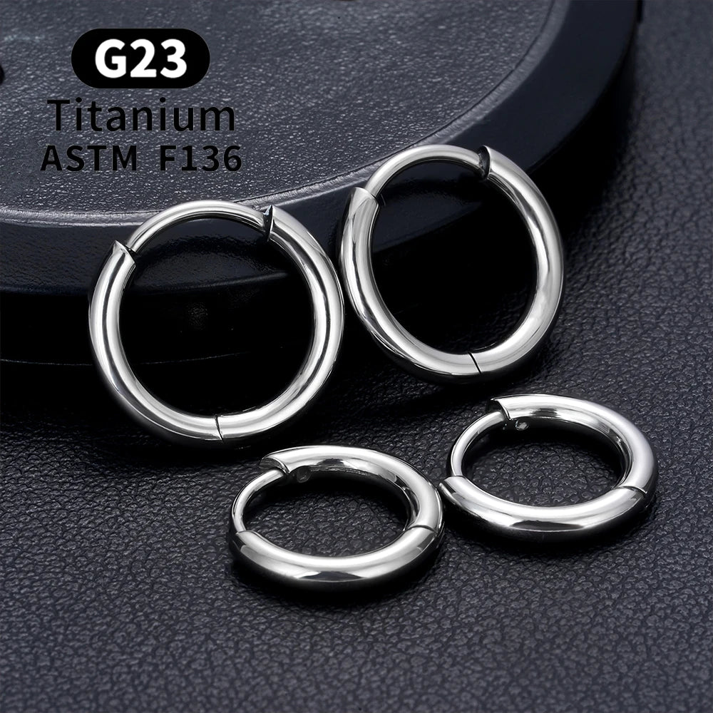 2/20PCS G23 Titanium Earring Hoop CZ Hinged Segment Round Nose Ring for Women Ear Tragus Cartilage Helix Daith Piercing Jewelry.