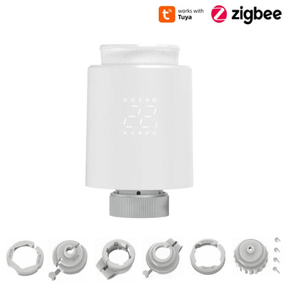 EZAIOT Smart Tuya Wifi/ZigBee3.0 Radiator Actuator TRV Programmable Thermostatic App Remote Temperature Controller Alexa Google