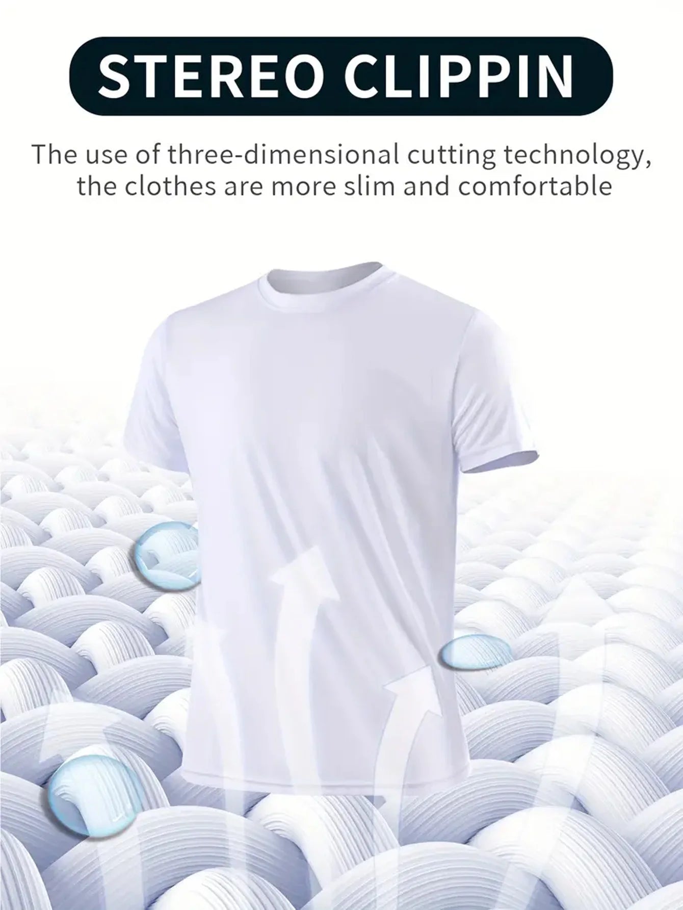 Round Neck T-Shirt 6-Piece White Ultra-Light Men's Quick-Drying Breathable Sweat-Absorbent Shirt Suitable for Fitness Gym and Ru.