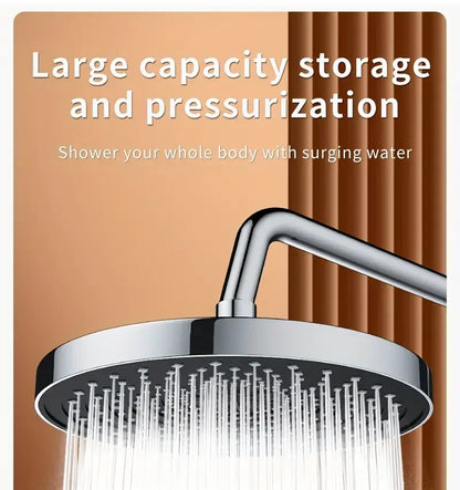 25cm Top Spray Large Water Volume Booster Shower Head Pressurized Single Head Home Bathroom Shower Head Set