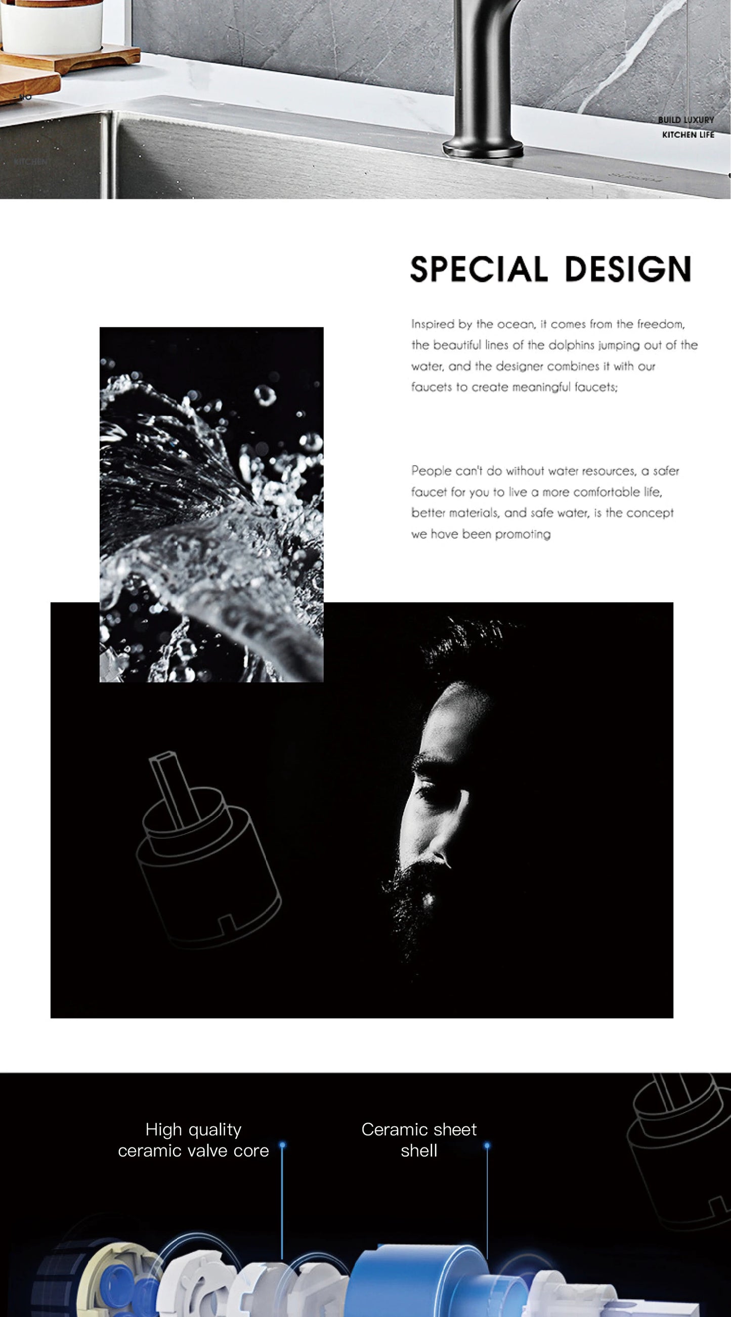 Modern style gun gray pull-out kitchen faucet with 1 handle for hot&cold water intelligent sensing and 2 functions for sink Tap