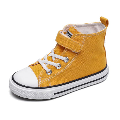 Children Canvas Shoes High-Top Boys and Girls Shoes White Board Shoes Small White Shoes New Kindergarten Baby Cloth Shoes.