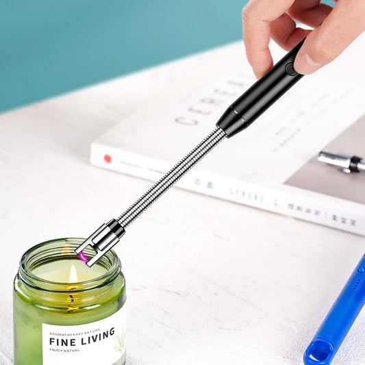 2025 Windproof Kitchen Electric USB Lighter Long Candle BBQ Gas Stove Ignition Camping Rechargeable Arc Flameless Plasma Lighter.