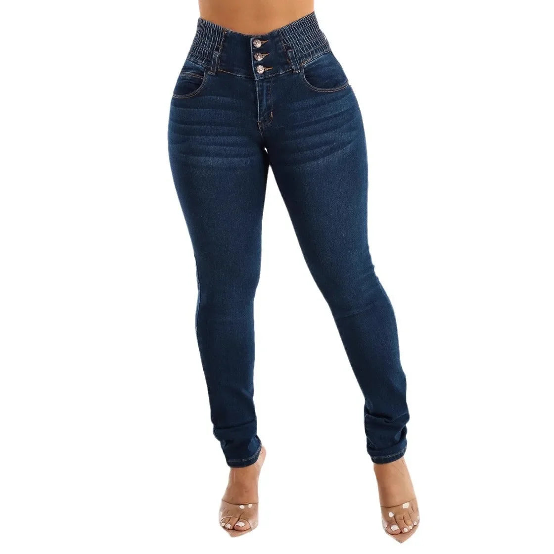 High Waist Elastic Denim Jeans Slimming Sexy Hot Girl Butt Lifting Long Pants Trendy Women's Fashion from Mainland China.