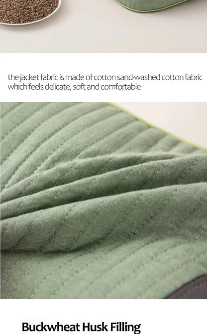 Sobakawa Traditional Buckwheat Standard Size Pillow Organic Cotton with Natural Technology for Cool Sleep Bed Sleep Pillow.