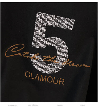 175kg plus size Damen büste Frühling Herbst loser Rundhals ausschnitt bedrucktes Langarm-Sweatshirt schwarz orange 5xl 6xl 7xl 8xl 9xl