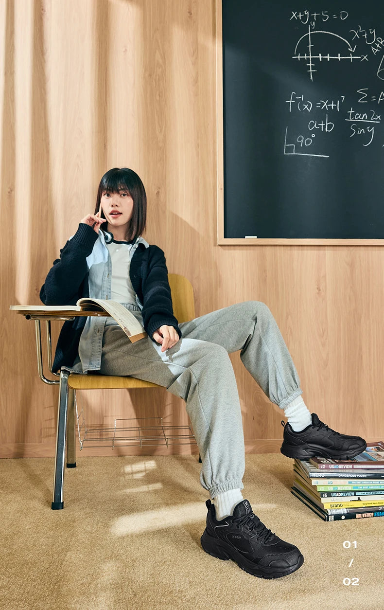 Xtep Cotton Shoes For Women 2024 Winter Warm Soft Sports Shoes Trendy Retro Durability Comfortable Sneakers 876418370026.