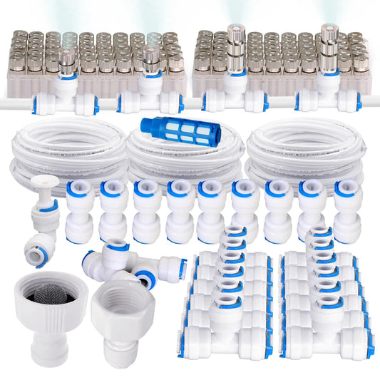 White 6mm PE Tube Quick Connector 1/4" Tubeing Quick Release Fittings for Home Water Purifier Garden Hose Watering System Joints