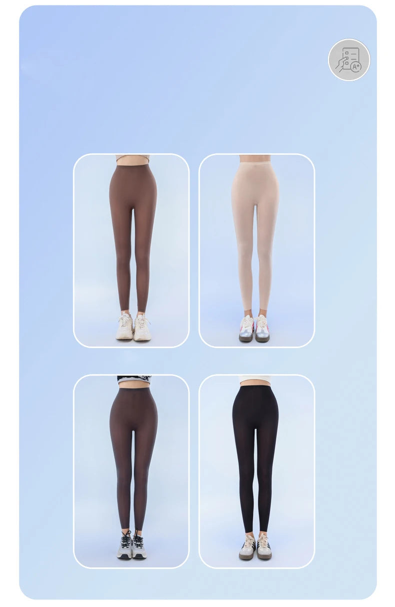 BIVIGAOS Summer Ultra-Thin Skin Sunscreen Leggings Women High Elastic Transparent Facial Mask Underwear Tight Sexy Sport Legging.