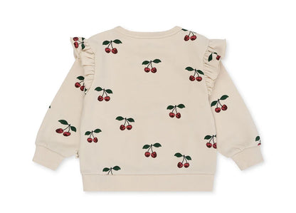 Konges Slojd AW Baby Girls Sweatshirts + Pants 2 Pcs Sets Lambswool Cherry Jackets Kids Clothes Girls Print Dresses Coats 1-9Yrs.