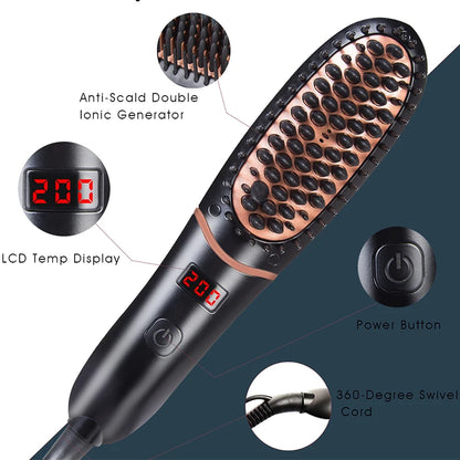 Hot Comb Beard Straightener Brush PTC Multifunctional Household Quick Beard Styler Hair Straightening.