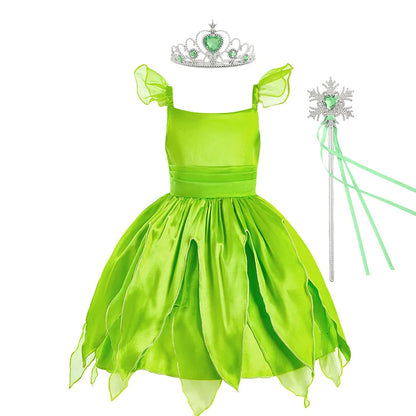 3-10 Jahre Kinder Feenkleid Kinder Cosplay Abend Fantasie Baby Rüschen Karneval Kostüm Prinzessin Grün Party Kleidung 2023 Neu.