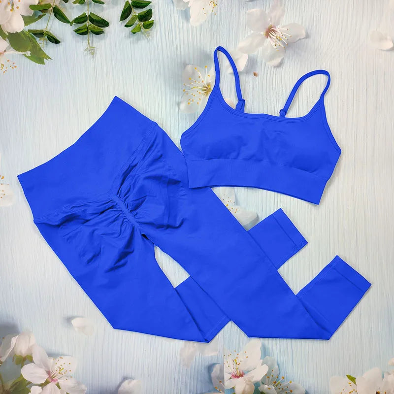 2/3/4Pcs Women's Tracksuit Seamless Yoga Set Leggings Sports Suit for Fitness Long Sleeve Top Gym Clothing Workout Sportswear