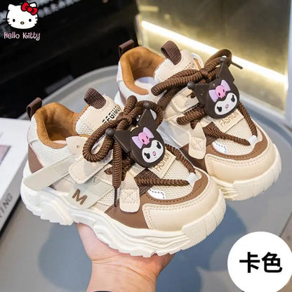 Anime Girls Kuromi Autumn New Board Shoes Sanrio Sports Dad Shoes Children Cartoon Kawaii Comfortable Breathable Casual Shoes.