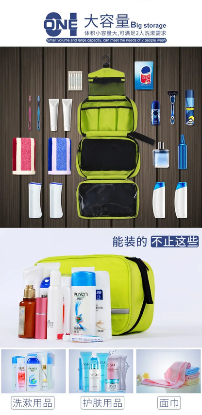 Hanging Men's Toiletry Bag Large Waterproof Cosmetic Bags Travel Organizer Lady Toiletries Makeup Toilet Foldable Bathroom Kit.