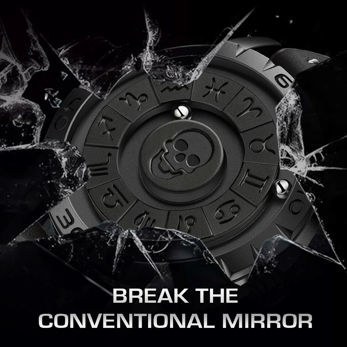 LIGE FOXBOX Unique Design Quartz Man Watch Simple Fashion Leather Belt Casual Sports Magnetic Srolling Beads Skull Men's Watches.