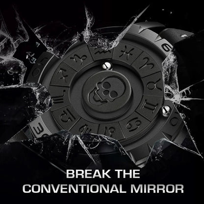 LIGE FOXBOX Unique Design Quartz Man Watch Simple Fashion Leather Belt Casual Sports Magnetic Srolling Beads Skull Men's Watches.