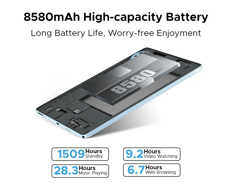 DOOGEE U11 Android 15 Tablet 11 Ultra-clear 90Hz Display 4GB RAM 128GB ROM 8580mAh Battery Dual Speaker Supports Widevine L1