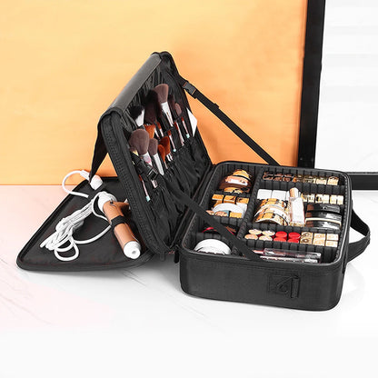 Three-layer Cosmetic Case Large Waterproof Oxford Cloth Manicure Makeup Toolbox,Travel Underwear Storage Box.