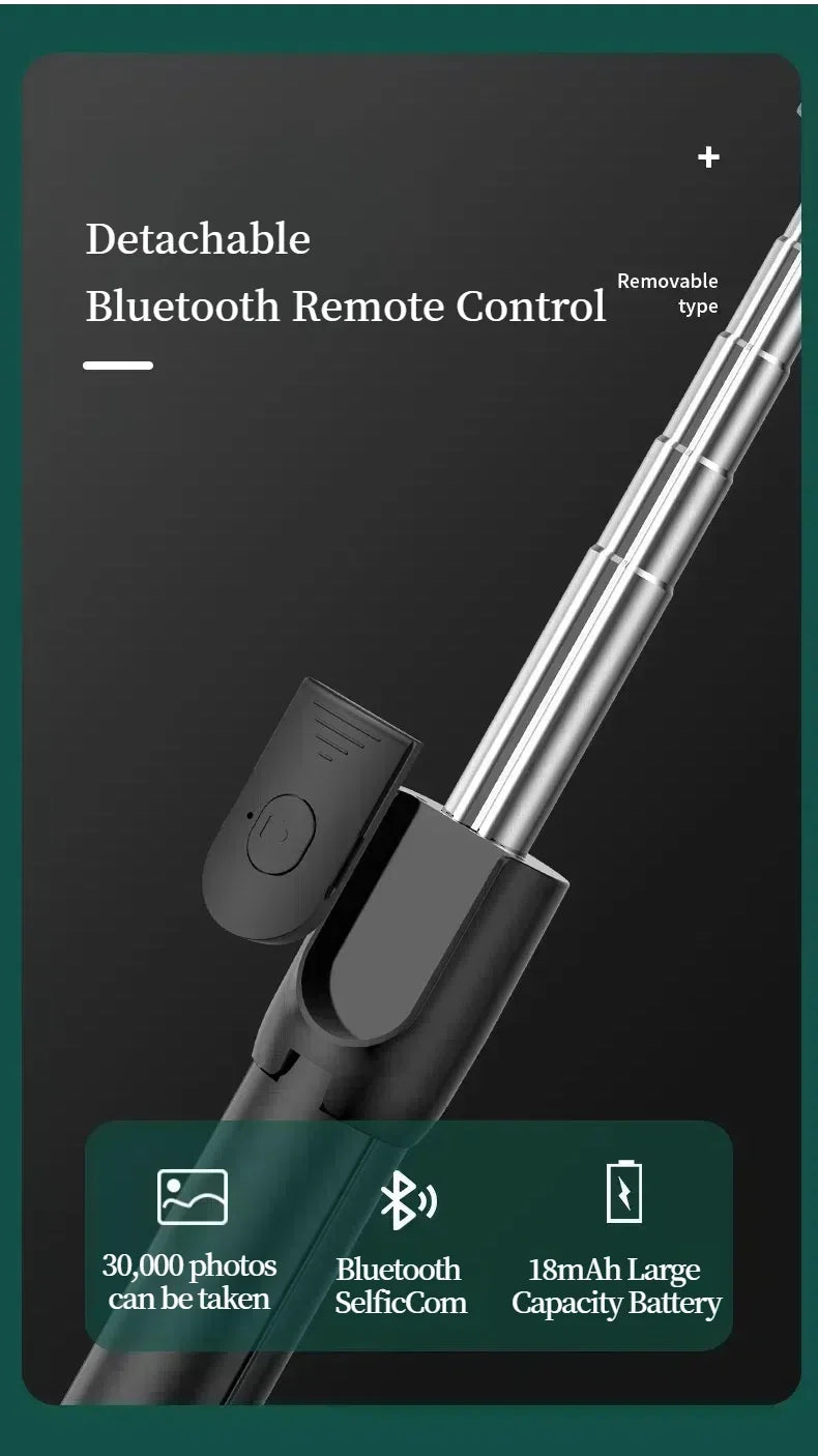 Cell Phone Selfie Stick Tripod Blue-tooth Remote Wireless Selfi Stick Phone Holder Stand with Beauty Fill Light for Phone.