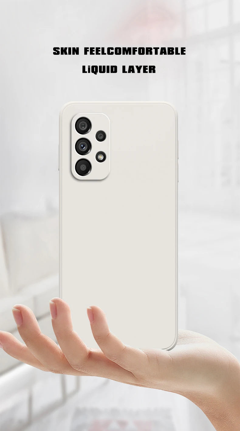 Original Silicone Phone Case for Samsung A32 A42 A52 A52S A72 A13 A23 A33 A53 A73 A14 A24 A34 A54 5G Camera Protective Cover.