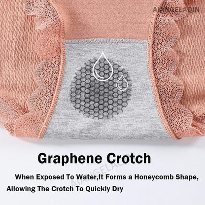 4Pcs Plus Size Underwear Women's Panties High Waist Sexy Panties Seamless Briefs Female Girls Lingerie Graphene Pantys Ladies.