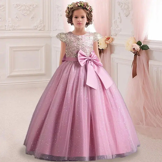 4-12 Jahre altes Mädchen Kleid Geburtstags feier Tanz Performance Kleidung Pailletten Kleid Mädchen Hochzeit Brautjungfer Party Abendkleid.